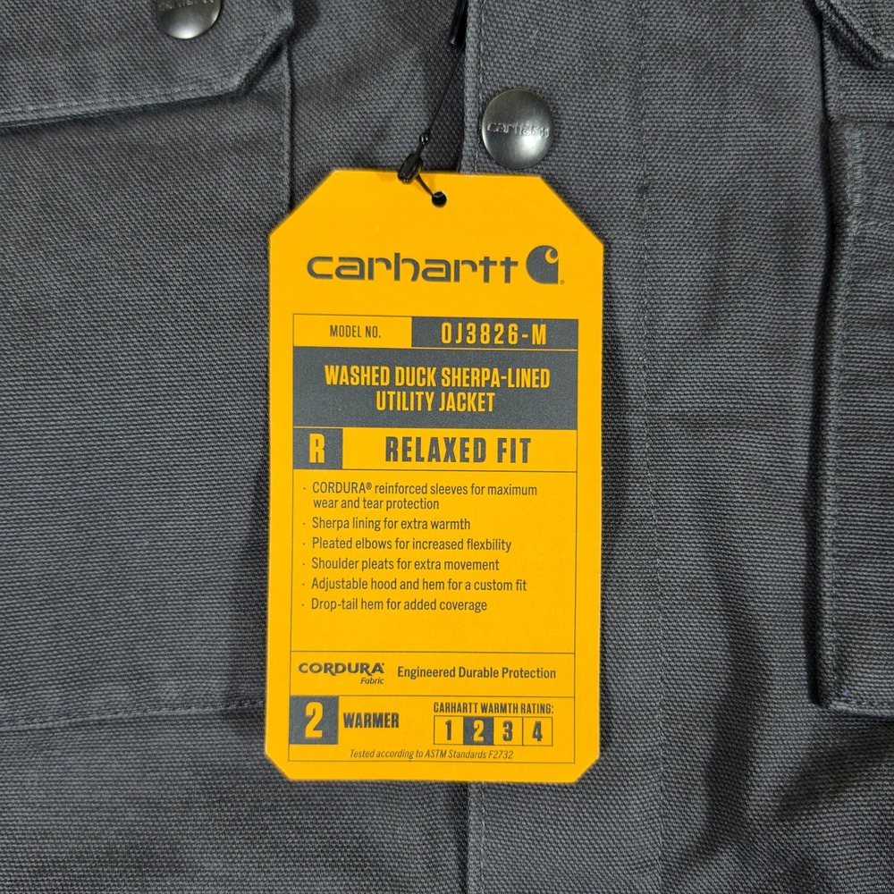 NWT Carhartt Duck Bartlett Sherpa Lined Jacket Hooded Gray Mens Size XL Workwear - Picture 4 of 11